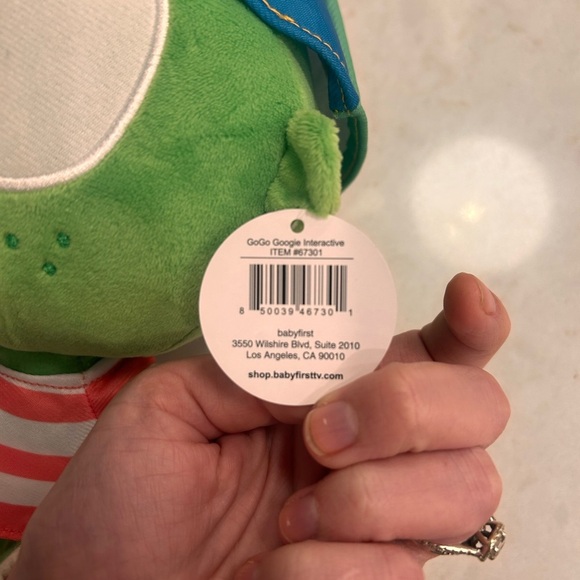 Baby First Tv Interactive Plush Goo goo Gaga Green With Colorful Hat Rare Htf - Picture 3 of 4